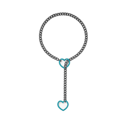 Moderne Lariat Hartvormige Hanger Ketting