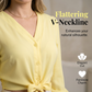 Elegante Damesblouse met V-hals en Strikceintuur