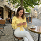 Elegante Damesblouse met V-hals en Strikceintuur