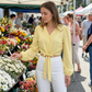 Elegante Damesblouse met V-hals en Strikceintuur