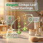 Elegante Ginkgo Blad Kwast Oorbellen
