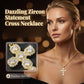 Koper Ingelegde Zirkoon Kruis Charme Hanger