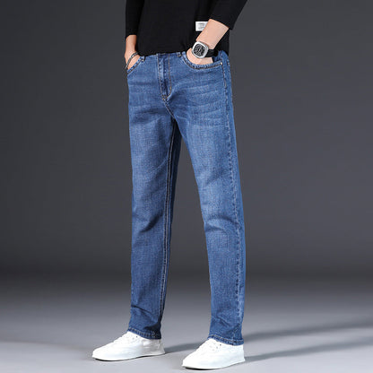 Heren Elastische Hoge Taille Rechte Pijp Jeans