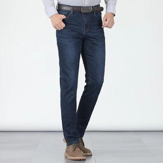 Heren Elastische Hoge Taille Rechte Pijp Jeans