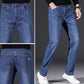 Heren Elastische Hoge Taille Rechte Pijp Jeans