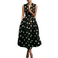 Dames Polka Dot Mouwloze V-hals Jurk