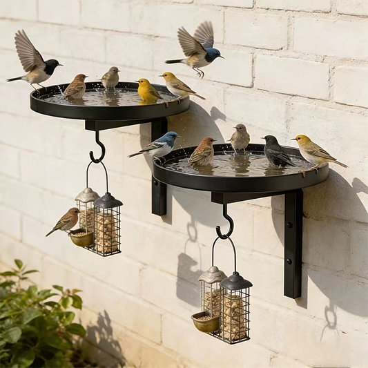 📢📢50% KORTING!!!⏰Wandgemonteerd Metalen Vogelbad – Antiek Bronzen Afwerking 🐦🛁🧱🏡