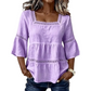 Elegante Vierkante Hals Zomerblouse