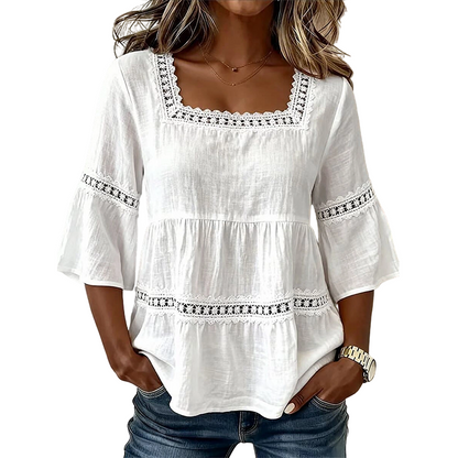 Elegante Vierkante Hals Zomerblouse