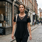 Dames Chic Kruis-Kruis V-Hals T-Shirt