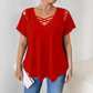 Dames Chic Kruis-Kruis V-Hals T-Shirt