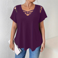 Dames Chic Kruis-Kruis V-Hals T-Shirt