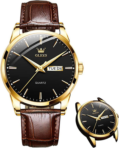 ⏳Tijdelijk Aanbod⏰ Heren Eenvoudig Horloge met Dag & Datum – Roestvrij Staal, Lichtgevende Wijzers, Klassiek ✨