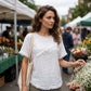 Dames Zomertop met Rauwe Rand Paneling