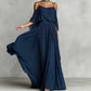 Dames Elegante Cold Shoulder Vloeiende Maxi Jurk