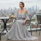 Dames Elegante Cold Shoulder Vloeiende Maxi Jurk