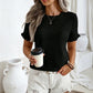 Dames Elegante Ruche Mouw Zomertop