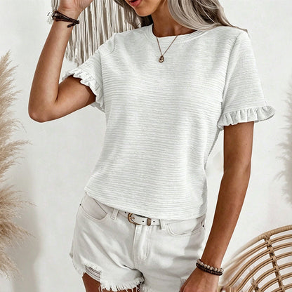 Dames Elegante Ruche Mouw Zomertop