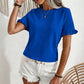 Dames Elegante Ruche Mouw Zomertop