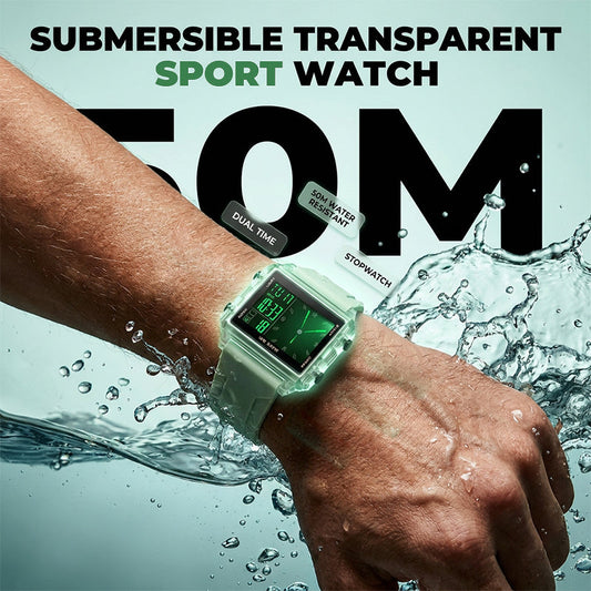 Waterdicht transparant digitaal horloge
