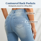 Dames Hoge Taille Slim-Fit Capri Jeans