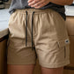 Dames Elastische Taille Cargo Shorts met Zakken
