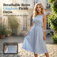 Dames Retro Ballonmouw Effen Kleur Split Off-Shoulder Jurk