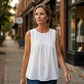 Dames Mouwloze Kanten Rand Tanktop