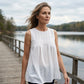 Dames Mouwloze Kanten Rand Tanktop