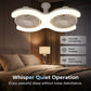🌀 NU 58% KORTING! 💡 Dubbele LED Plafondventilator met Verlichting – 3 snelheden & afstandsbediening – 2 onafhankelijke koppen, perfect voor grote kamers – stijlvol en stil ✨🏠