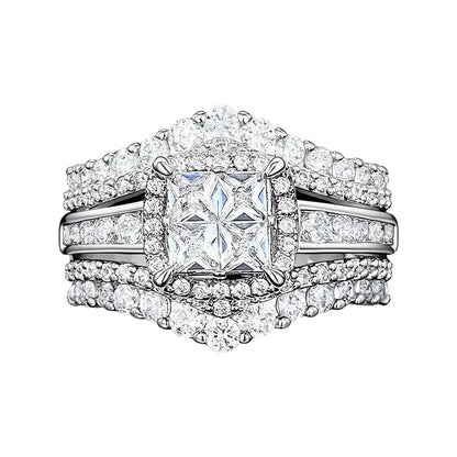 💍 Ring met prinsessen geslepen zirkonia’s