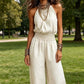 Dames Elegante Rugloze Halter Jumpsuit