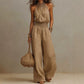 Dames Elegante Rugloze Halter Jumpsuit