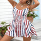 Dames Mouwloze Wikkel Stijl Gestreepte Zomer Romper