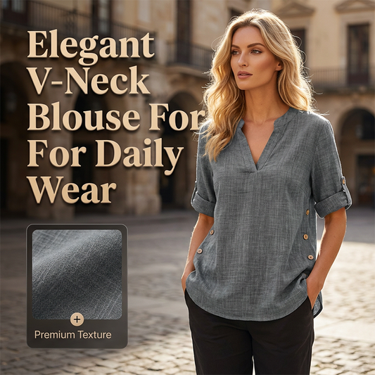 Dames Casual Losse Pasvorm V-Hals Blouse