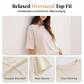 Tweedelig setje bestaande uit een ruimvallend T-shirt voor dames en een rok met ruches 🌸