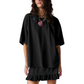 Tweedelig setje bestaande uit een ruimvallend T-shirt voor dames en een rok met ruches 🌸