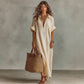Dames Minimalistisch Effen Kleur Maxi Jurk