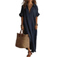 Dames Minimalistisch Effen Kleur Maxi Jurk