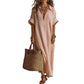 Dames Minimalistisch Effen Kleur Maxi Jurk
