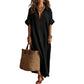 Dames Minimalistisch Effen Kleur Maxi Jurk