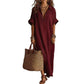 Dames Minimalistisch Effen Kleur Maxi Jurk