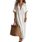 Dames Minimalistisch Effen Kleur Maxi Jurk