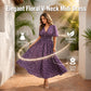 Dames Elegante Bloemen V-Hals Jurk