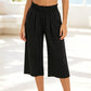 Dames Hoge Taille Gesmockte Wijdbeens Broek