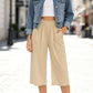Dames Hoge Taille Gesmockte Wijdbeens Broek