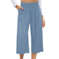 Dames Hoge Taille Gesmockte Wijdbeens Broek