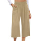 Dames Hoge Taille Gesmockte Wijdbeens Broek