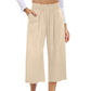 Dames Hoge Taille Gesmockte Wijdbeens Broek