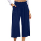 Dames Hoge Taille Gesmockte Wijdbeens Broek